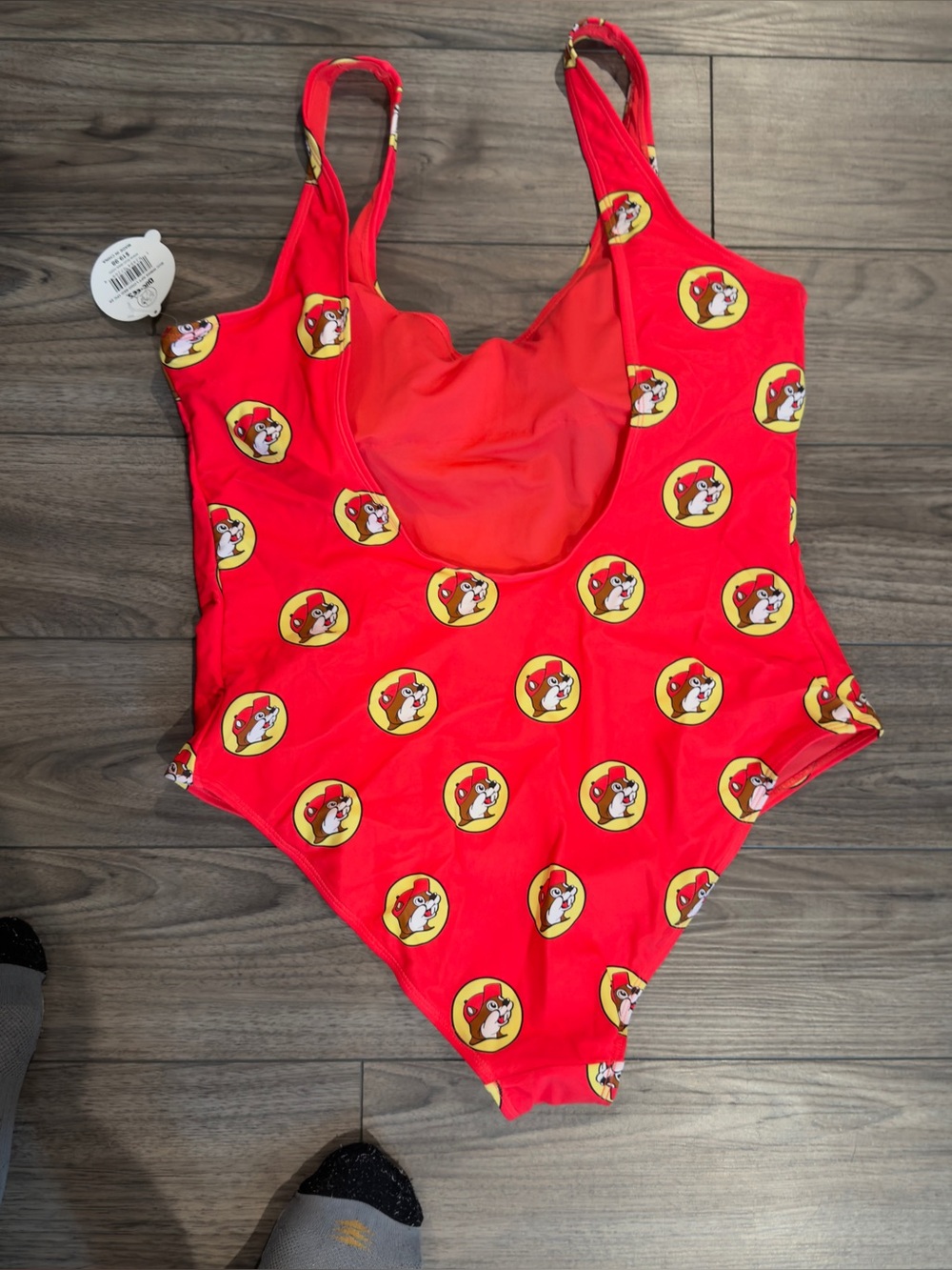 Buc-ee’s 1 piece red woman’s swimsuit. 
XXL. Brand new